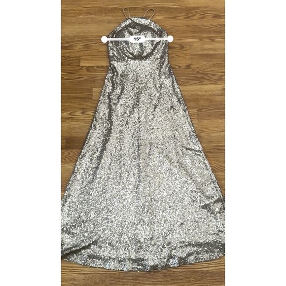 Marchesa Notte prom gold sequin-embellished floor-length gown size 0 - Picture 7 of 15